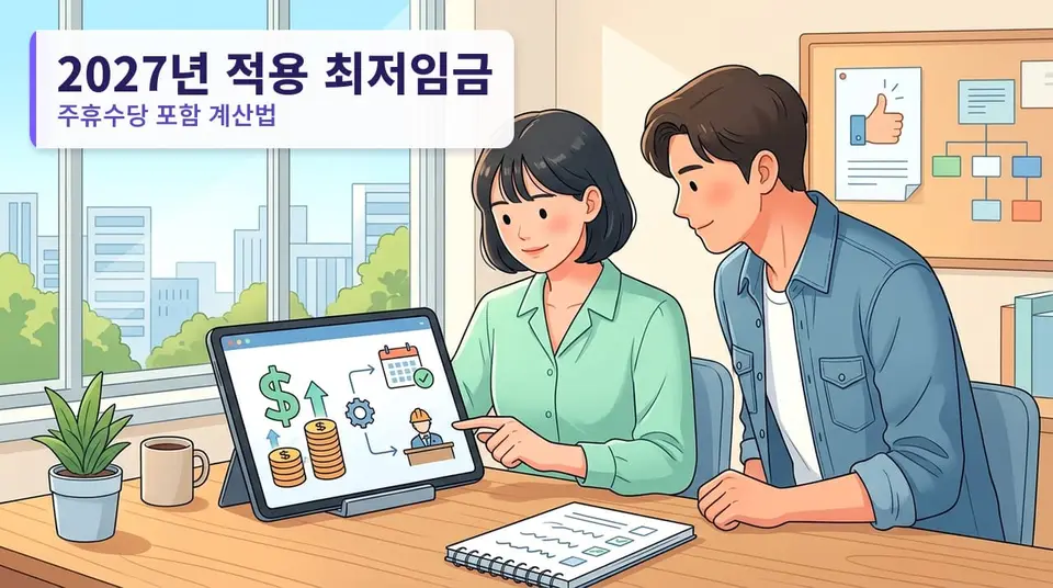 2027년 적용 최저임금 고시, 내 월급은 어떻게 계산되나 — 주휴수당 포함 계산법