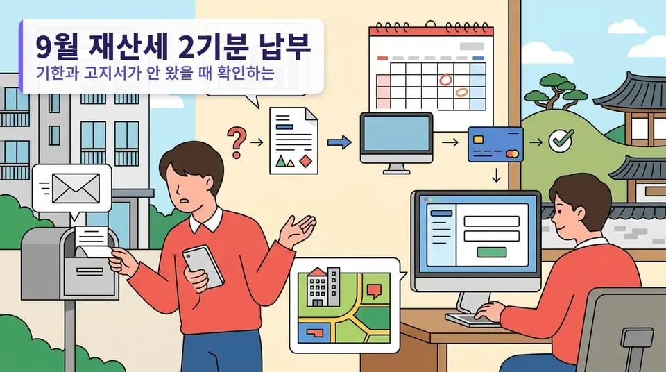 9월 재산세 2기분 납부 기한과 고지서가 안 왔을 때 확인하는 순서