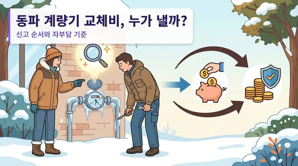 겨울철 수도 계량기 동파, 교체 비용은 누가 내나 — 신고 순서와 자부담