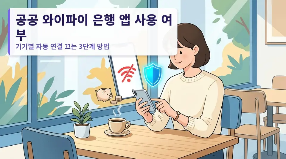 공공 와이파이에서 은행 앱 써도 되나 — 기기별 자동 연결 끄는 순서 3단계