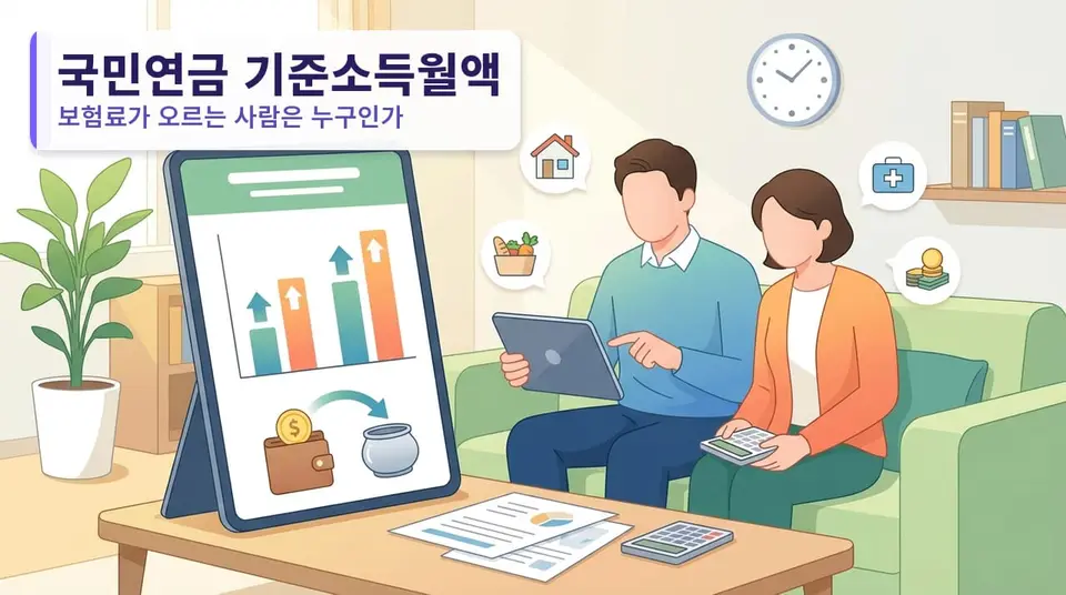 국민연금 기준소득월액 상한·하한 조정, 보험료가 오르는 사람은 누구인가