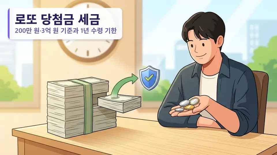 로또 당첨금 세금 얼마나 떼나 — 200만 원·3억 원 기준과 1년 수령 기한
