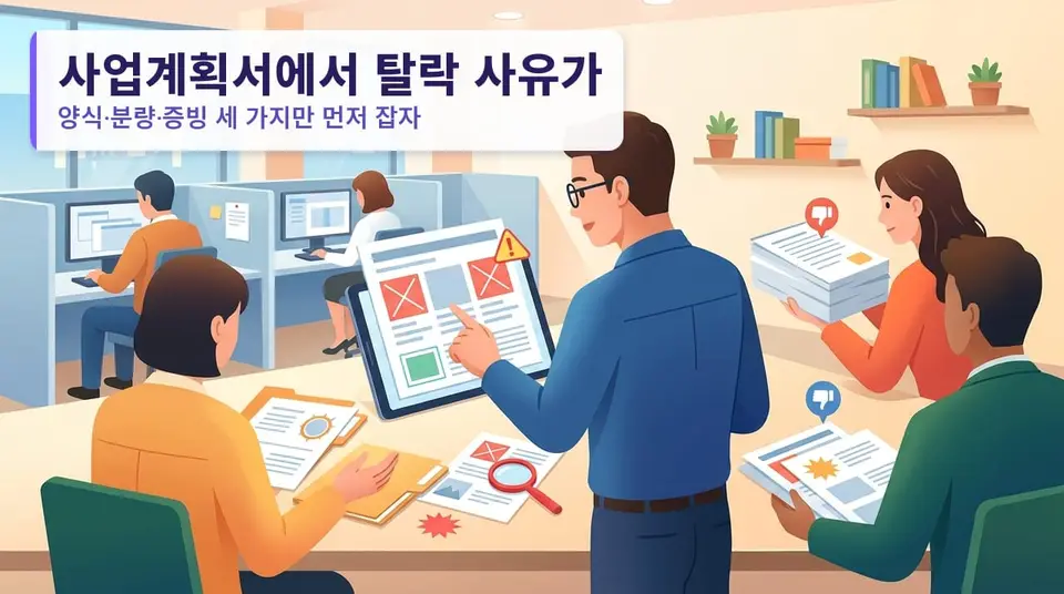 사업계획서에서 탈락 사유가 되는 흔한 실수 — 양식·분량·증빙 세 가지만 먼저 잡자