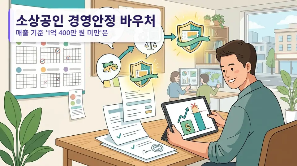 소상공인 경영안정 바우처, 매출 기준 '1억 400만 원 미만'은 어느 시점 매출로 보나