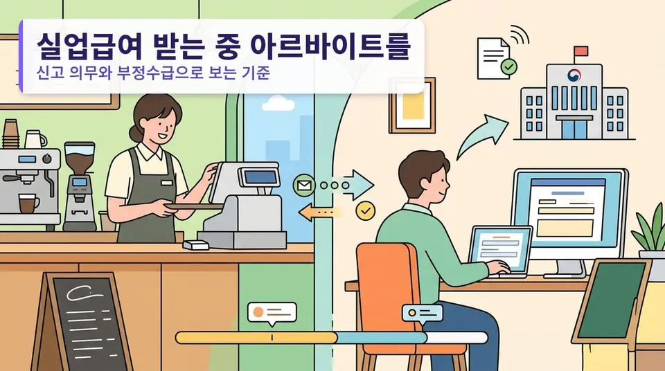실업급여 받는 중 아르바이트를 했다면 — 신고 의무와 부정수급으로 보는 기준