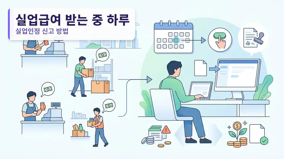 실업급여 받는 중 하루 알바했으면 며칠 안에 신고하나 — 실업인정 신고 방법