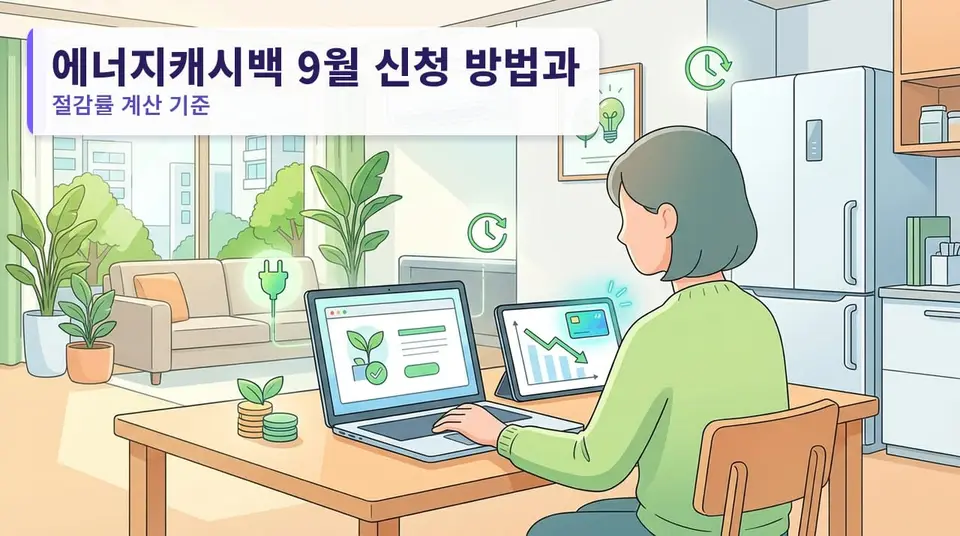 에너지캐시백 9월 신청 방법과 절감률 계산 기준