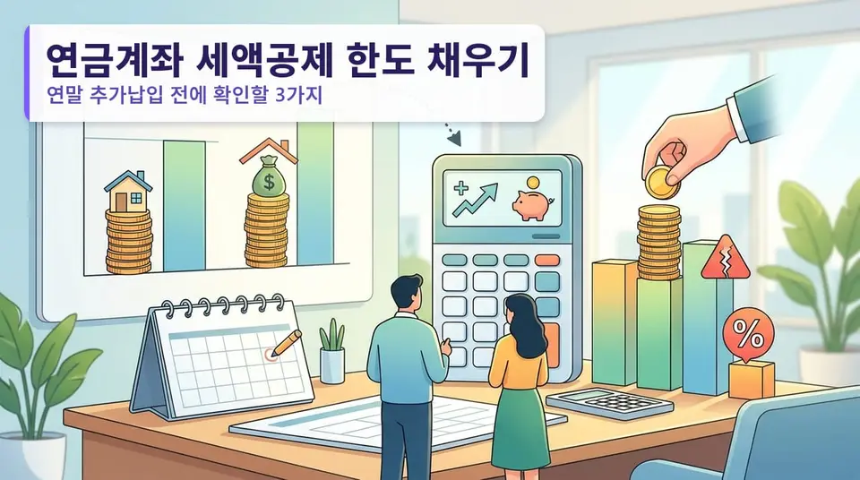 연금계좌 세액공제 한도 채우기 — 연말 추가납입 전에 확인할 3가지