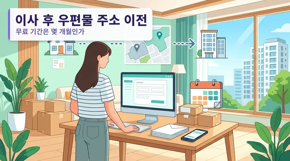 이사 후 우편물 주소 이전 서비스, 무료 기간은 몇 개월인가