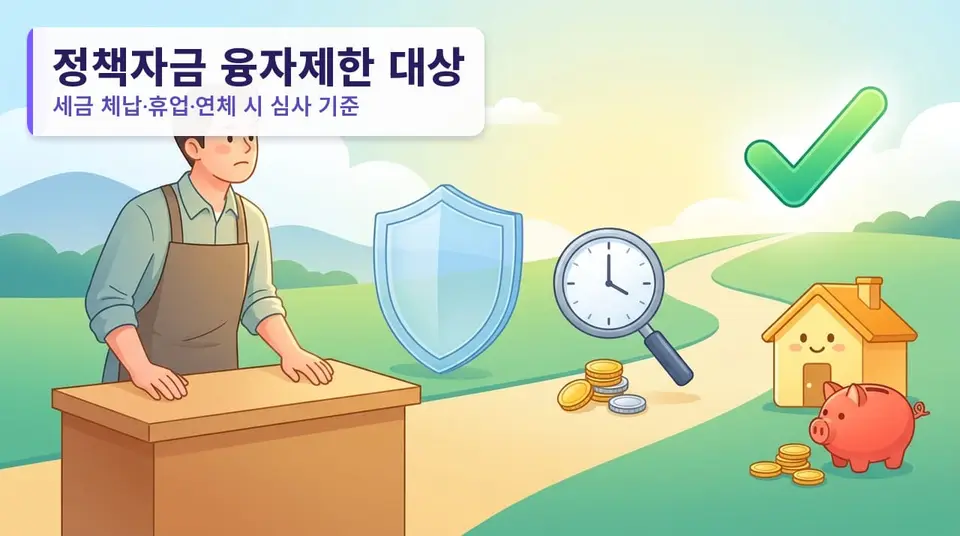 정책자금 심사에서 자주 걸리는 '융자제한' 항목 — 세금 체납·휴업·연체가 있으면 어떻게 되나