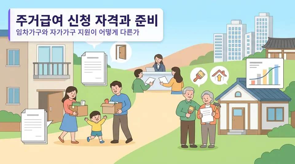주거급여 신청 자격과 준비 서류 — 임차가구와 자가가구 지원이 어떻게 다른가