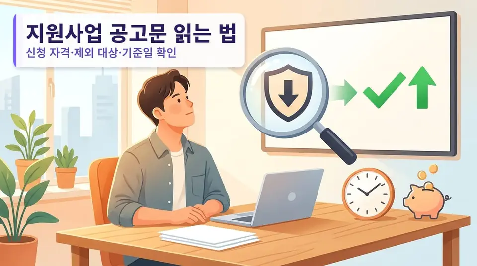 지원사업 공고문 읽는 법 — 신청 자격·제외 대상·기준일 3줄만 5분 안에