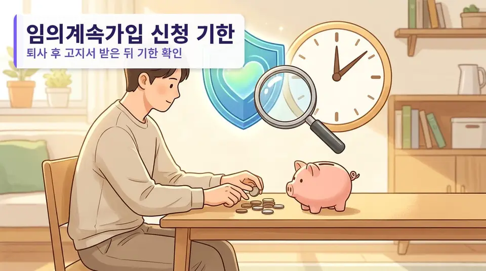 첫 고지서 받고 2개월, 퇴사 후 임의계속가입 신청 기한은 언제까지인가