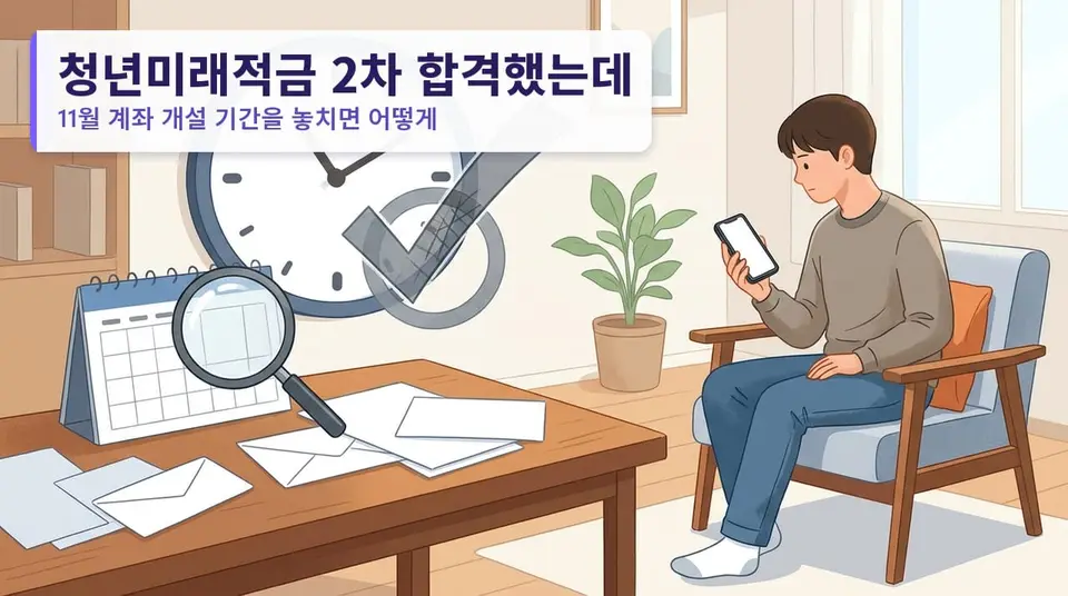 청년미래적금 2차 합격했는데 11월 계좌 개설 기간을 놓치면 어떻게 되나