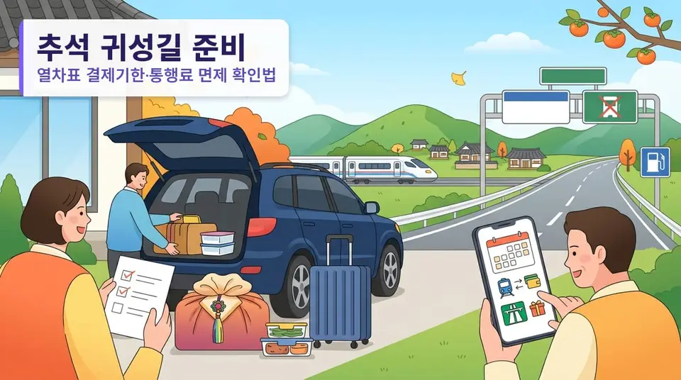 추석 귀성길 준비 — 열차표 결제기한·통행료 면제 확인법