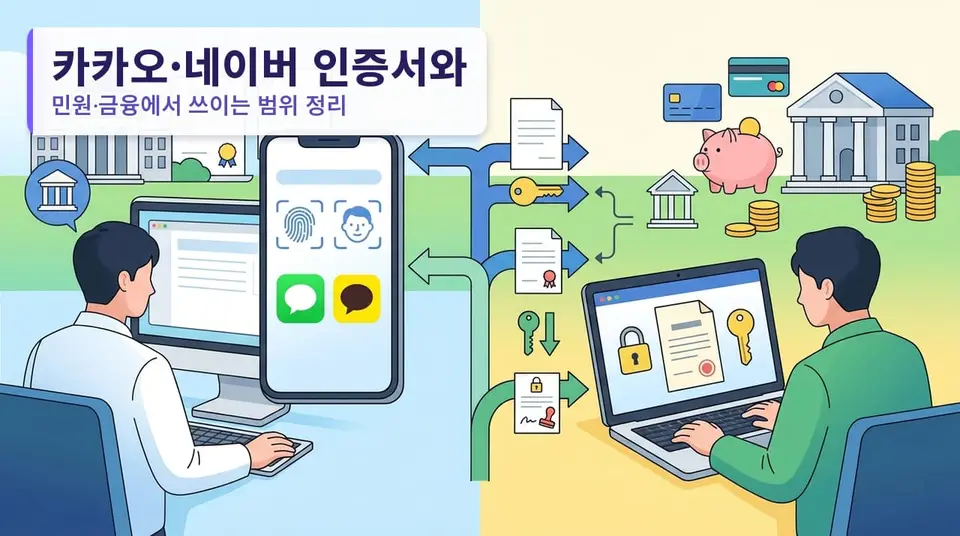 카카오·네이버 인증서와 공동인증서 차이 — 민원·금융에서 쓰이는 범위 정리