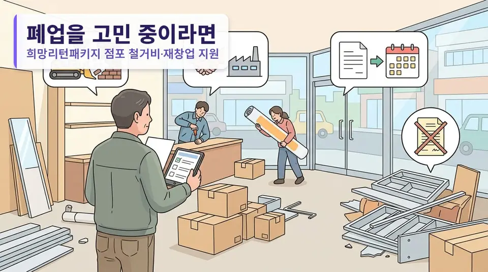 폐업을 고민 중이라면 — 희망리턴패키지 점포 철거비·재창업 지원 신청 전에 확인할 것