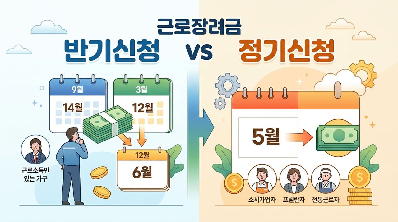 근로장려금 반기신청과 정기신청, 나는 어느 쪽으로 해야 하나 — 신청 일정과 지급 시기 비교