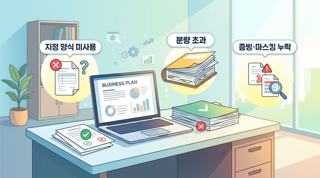 사업계획서에서 탈락 사유가 되는 흔한 실수 — 양식·분량·증빙 세 가지만 먼저 잡자